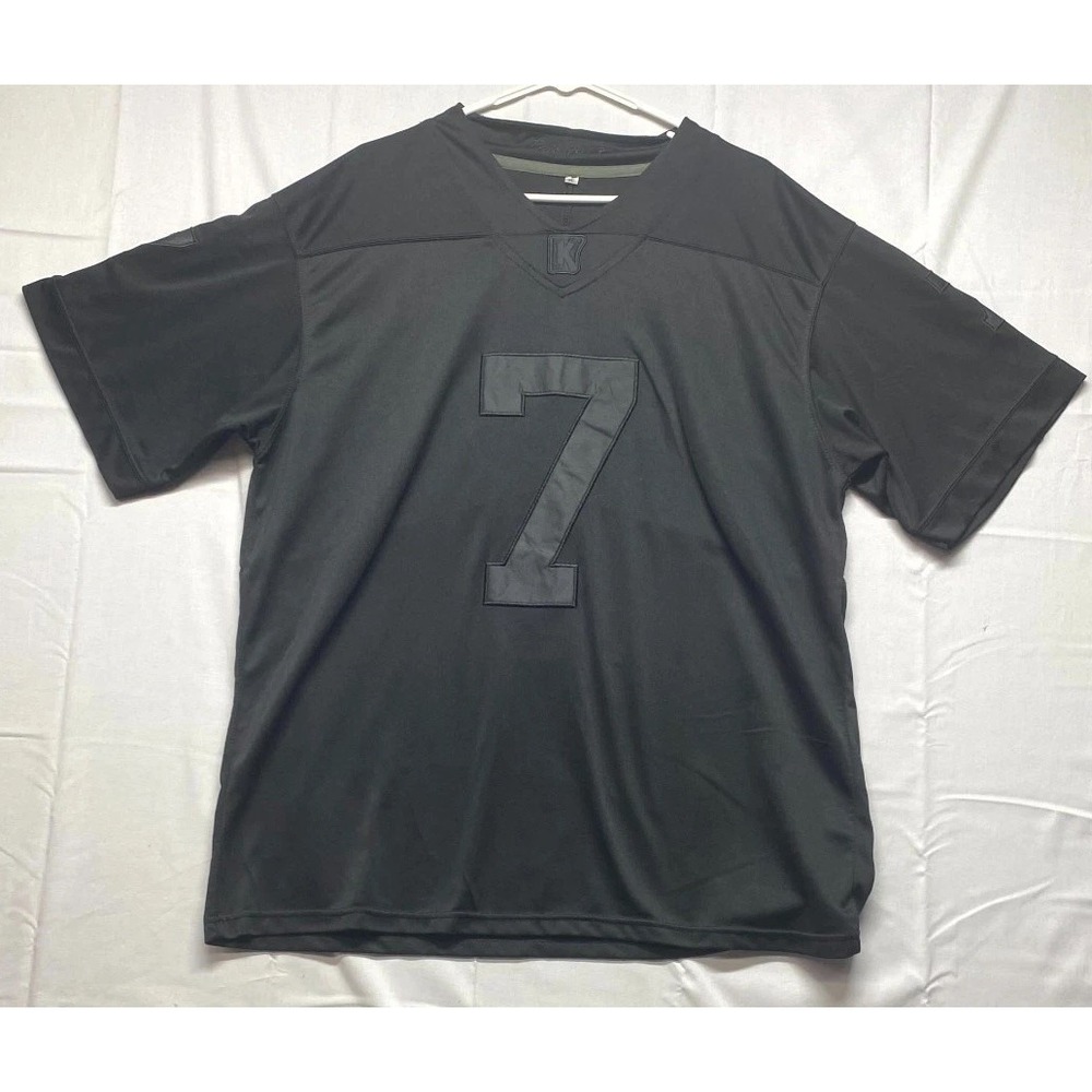 True To Colin Kaepernick #7 Icon 2.0 Jersey Men XL Black Embroidered Logo V Neck